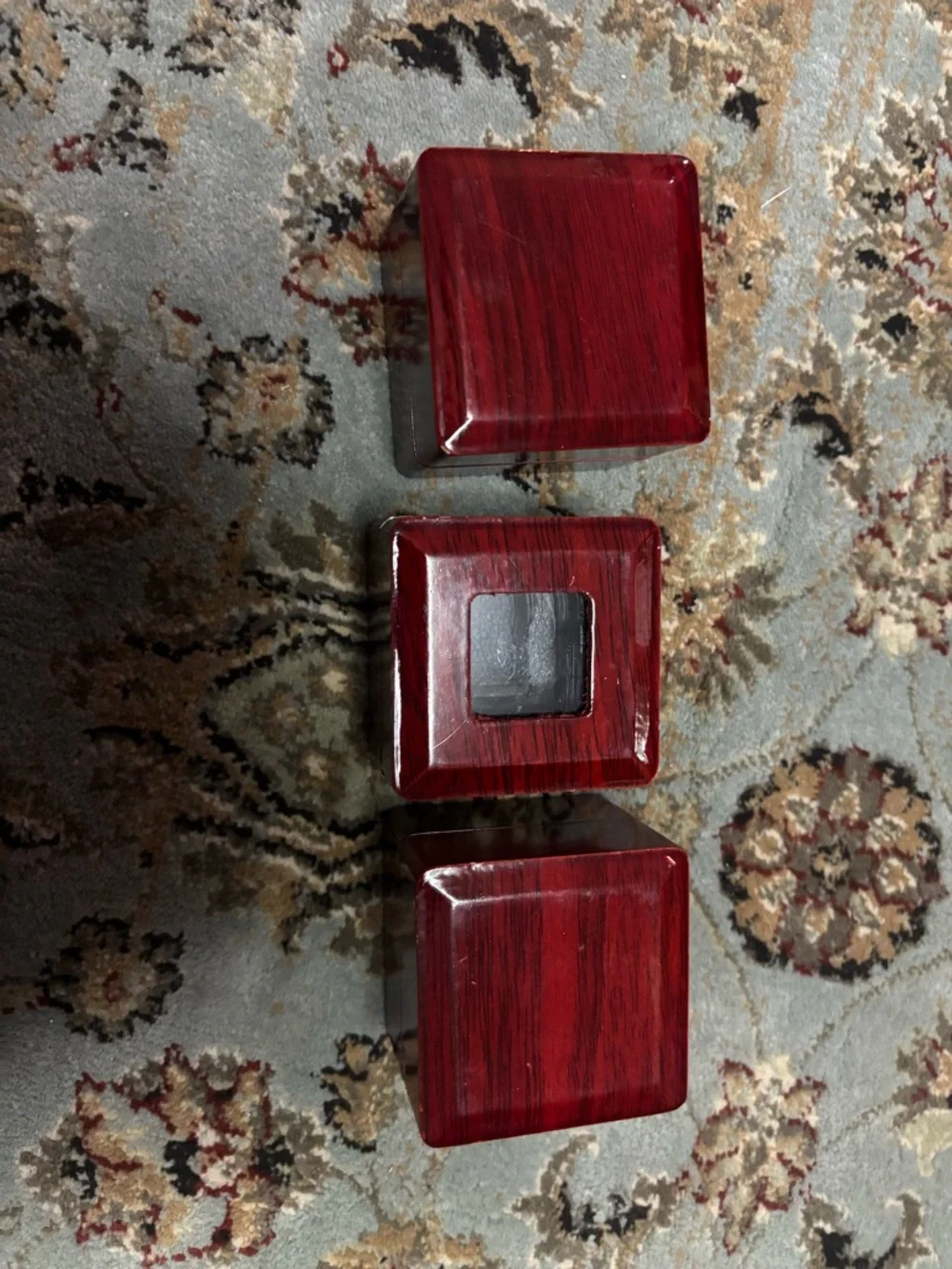 Lot of 3 Cherry Wood-like Display Case